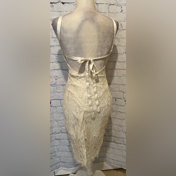 Lulu’s Wishful Wanderings white lace dress, satin ribbon tie - Women’s size S - Picture 6 of 8